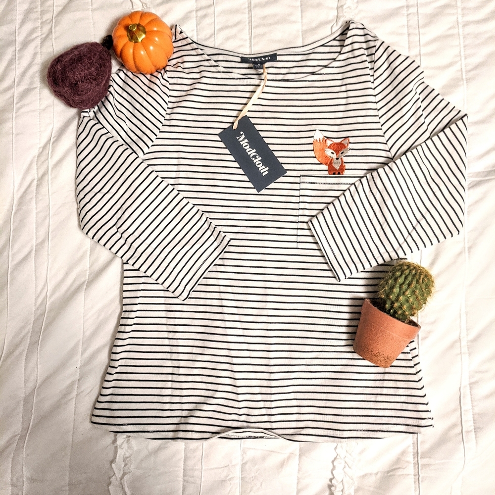 ModCloth Admiration Earned Striped Knit Top Sz S
